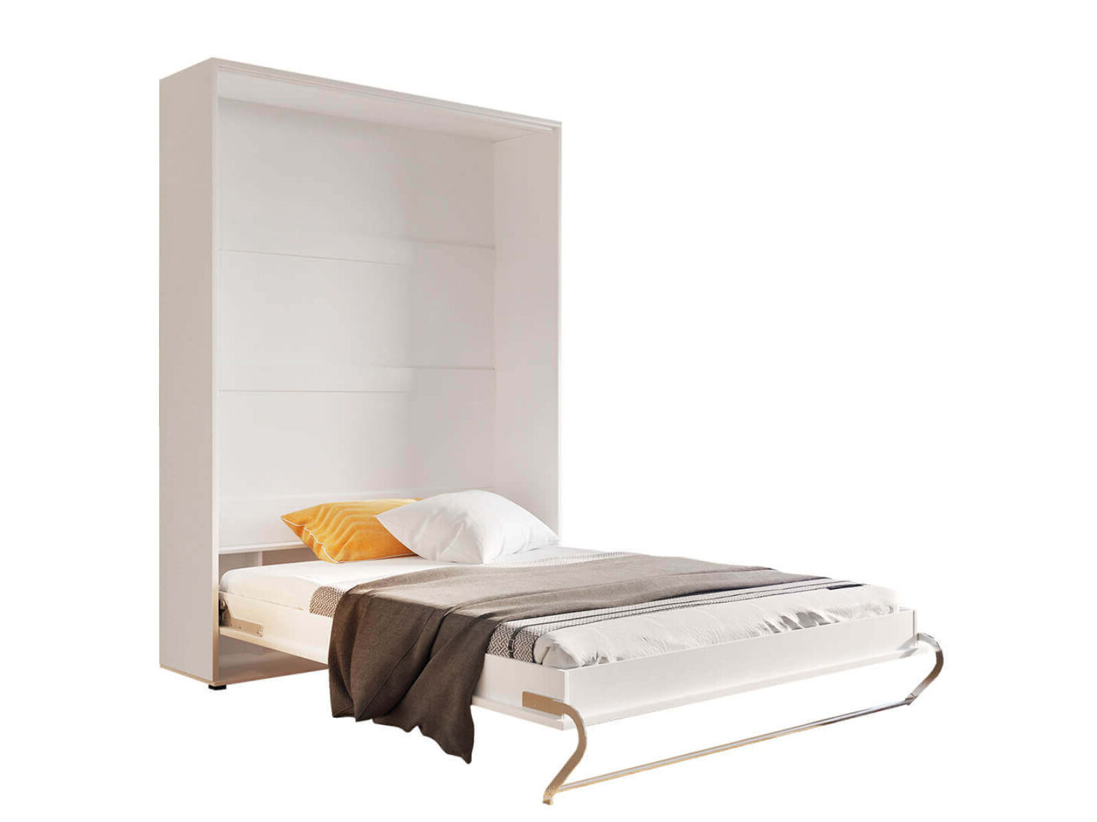 Opklapbed CONCEPTION 140x200 cm wit/hoogglans wit (verticaal) met matras