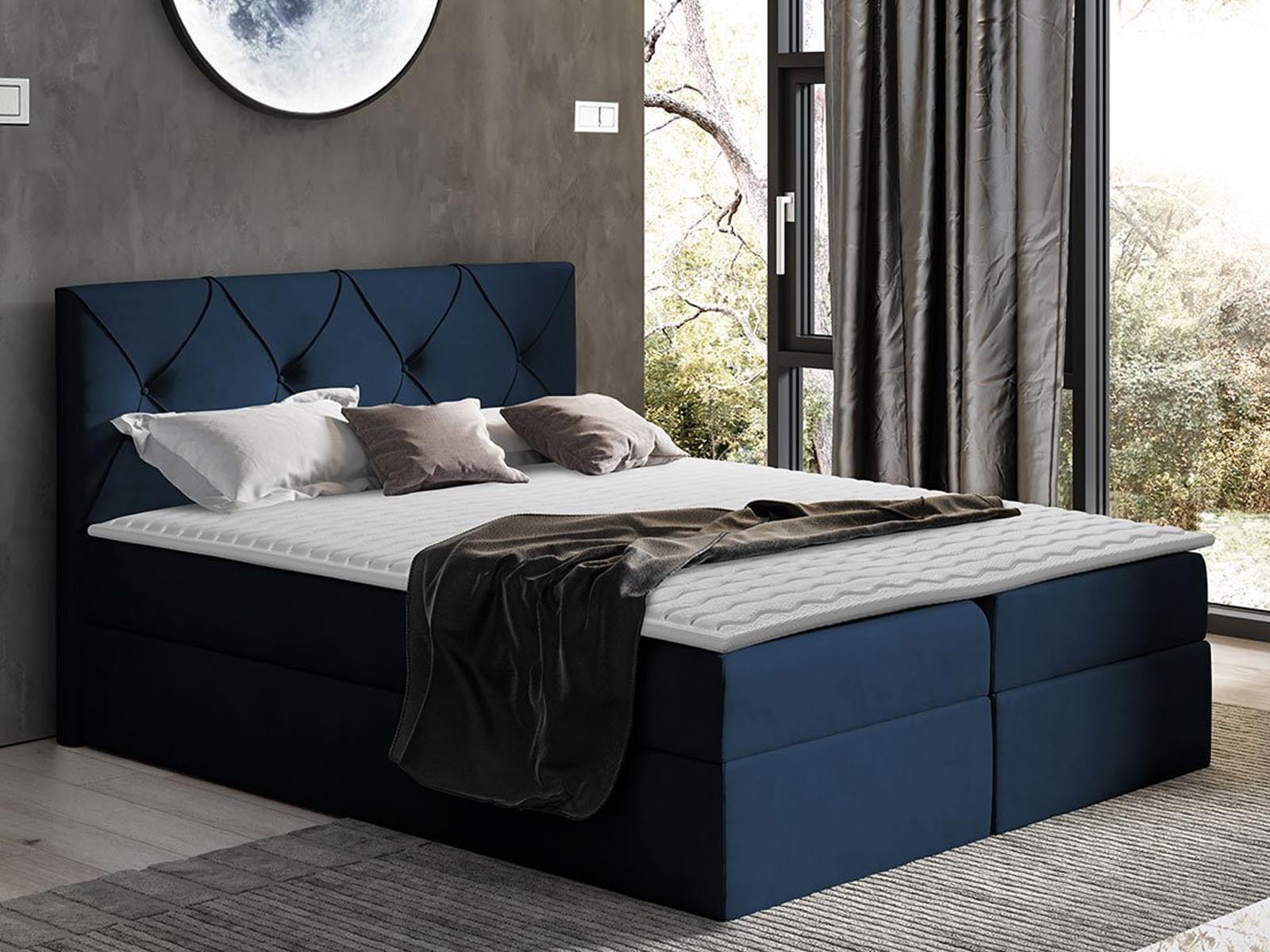 Boxspring CRYSTALO 160x200 cm blauw