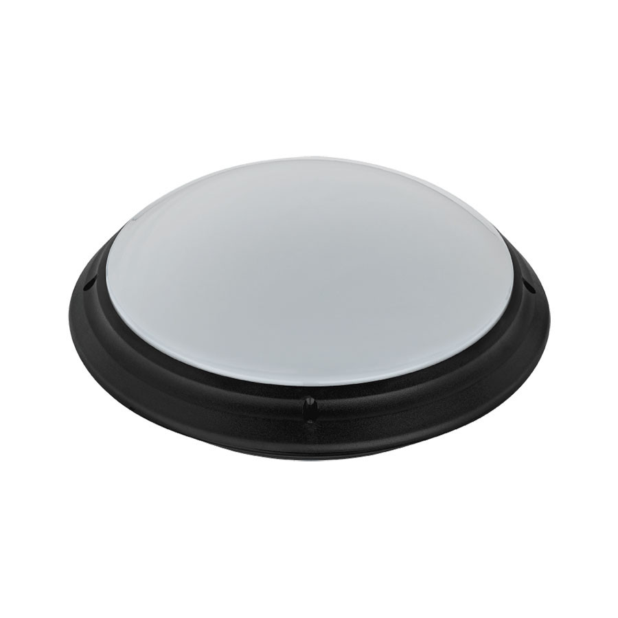 LED Plafondlamp - Badkamerlamp - Aquin - Waterdicht IP65 - E27 Fitting - Opbouw - Rond - Zwart