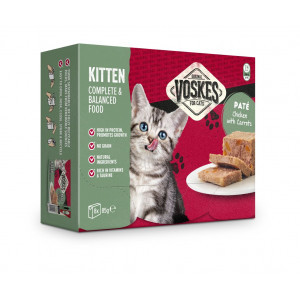 Voskes Kitten - Paté kip met wortelen natvoer kat (8x85 g) 8 x 85 g