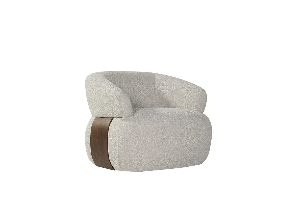 LABEL51 Fauteuil Valenza - Walnoot - Boucle - Walnoot Eiken