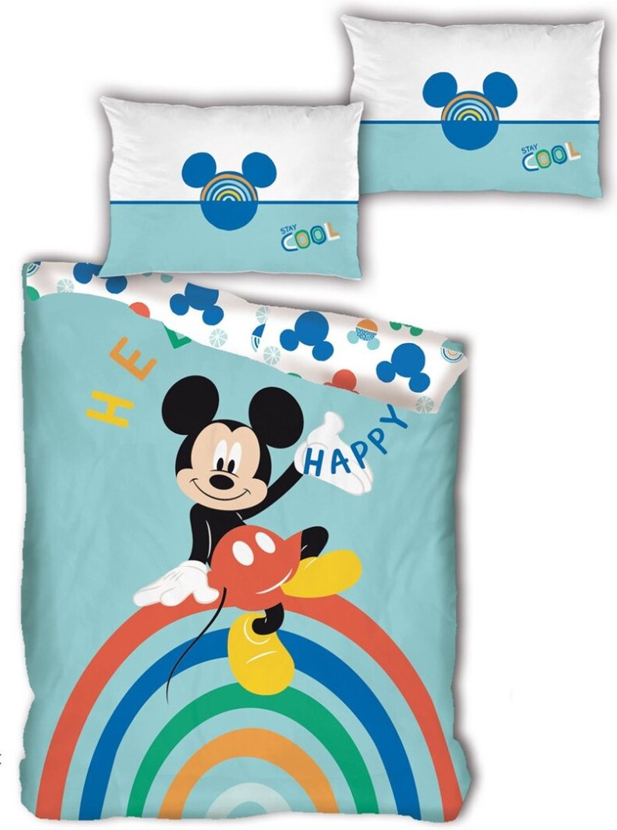 Disney Mickey Mouse Dekbedovertrek Happy - 140 x 200 cm - Polyester