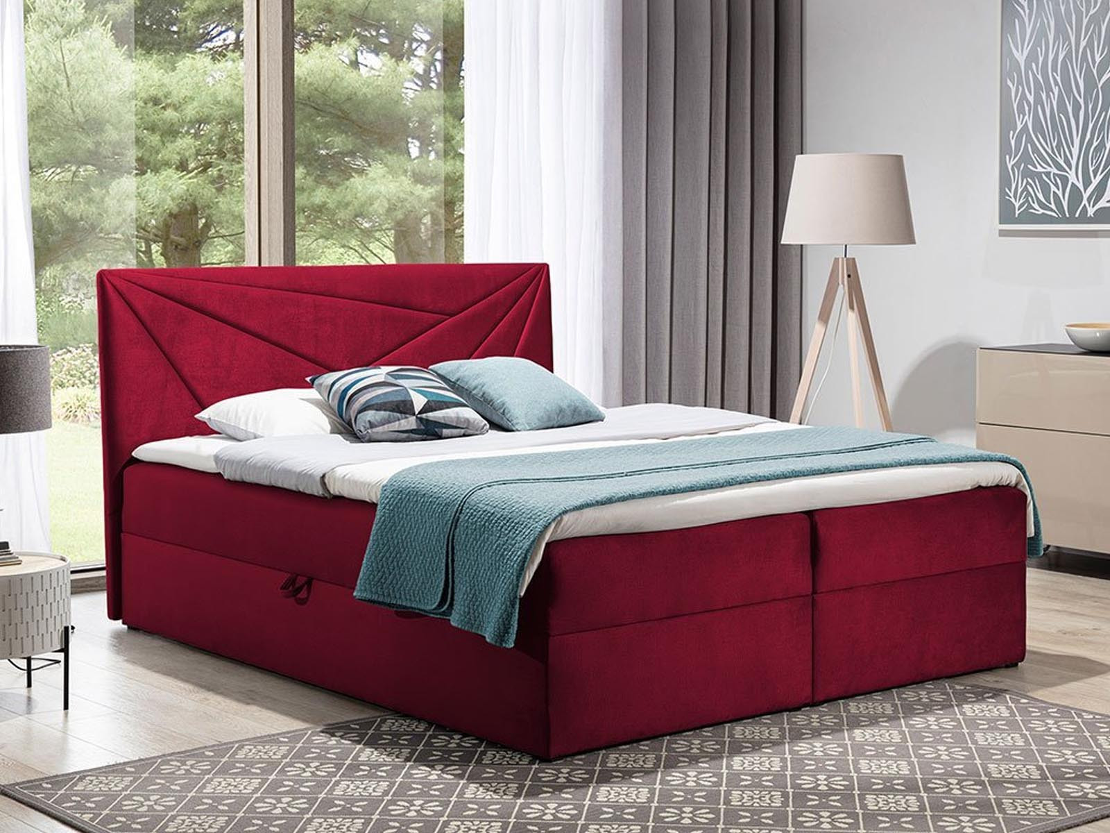 Boxspring TITOUAN 140x200 cm rood