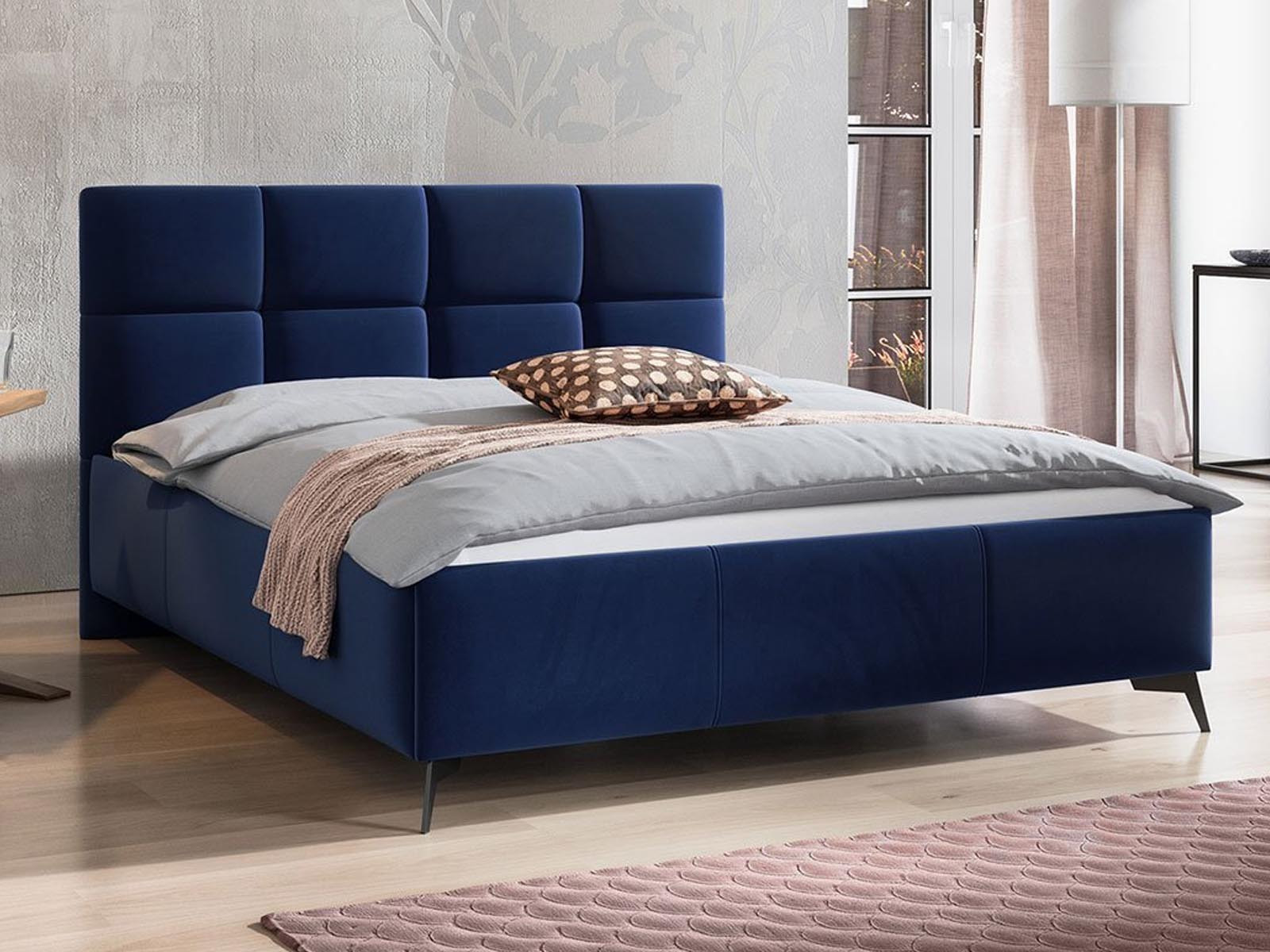 Tweepersoonsbed GENOA 160x200 cm donkerblauw