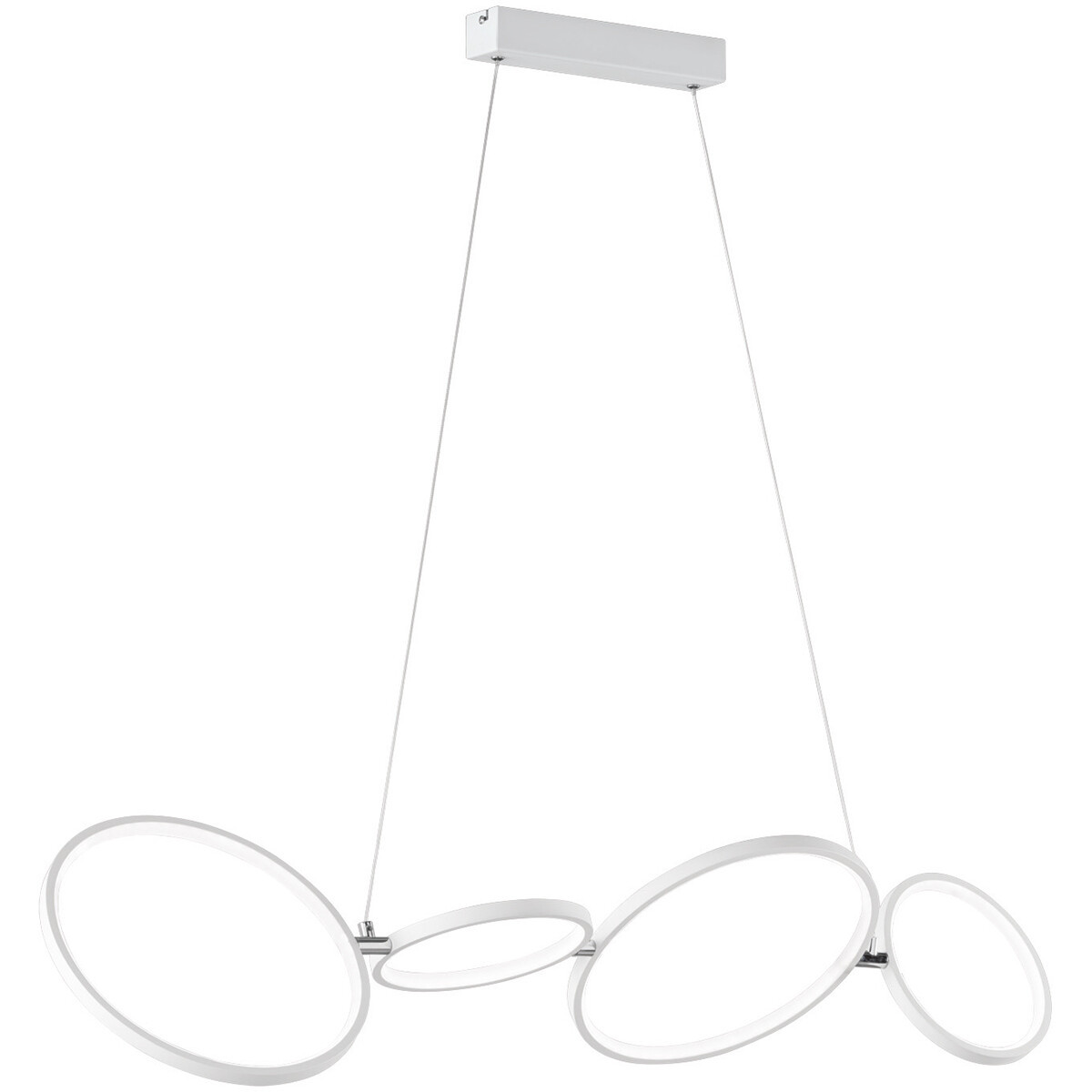 LED Hanglamp - Trion Rondy - 37W - Warm Wit 3000K - Dimbaar - Rechthoek - Mat Wit - Aluminium