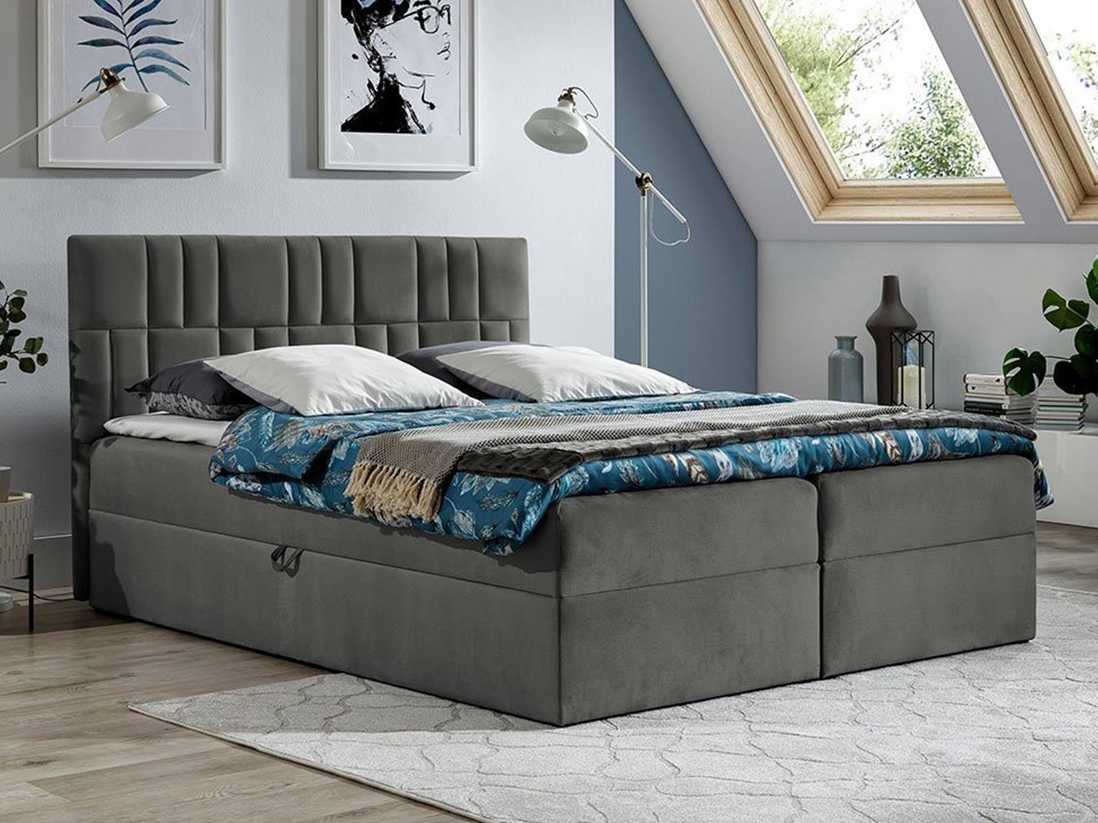 Boxspring TITEMA 180x200 cm grijs