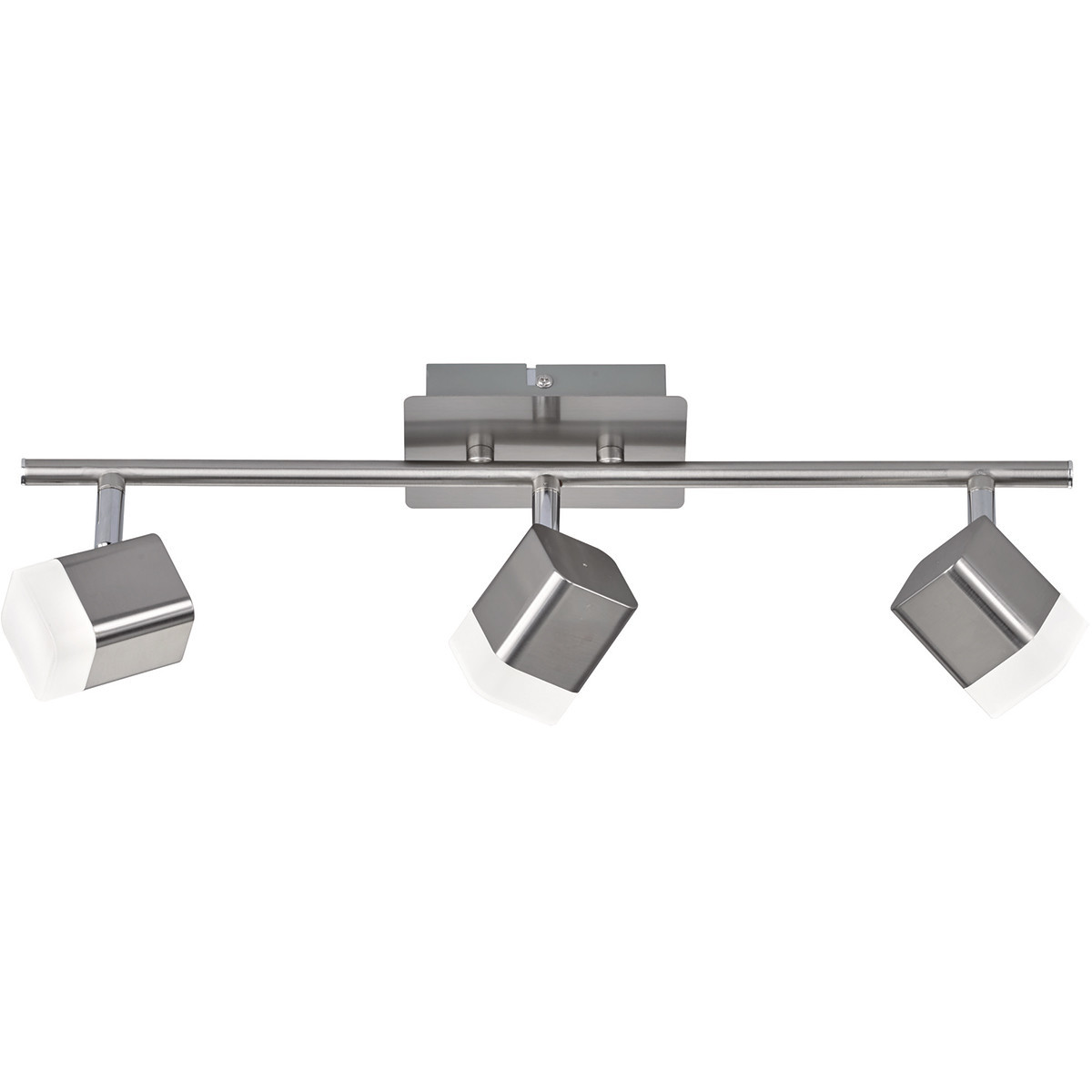 LED Plafondspot - Trion Ribon - 12W - Warm Wit 3000K - 3-lichts - Rechthoek - Mat Nikkel - Aluminium