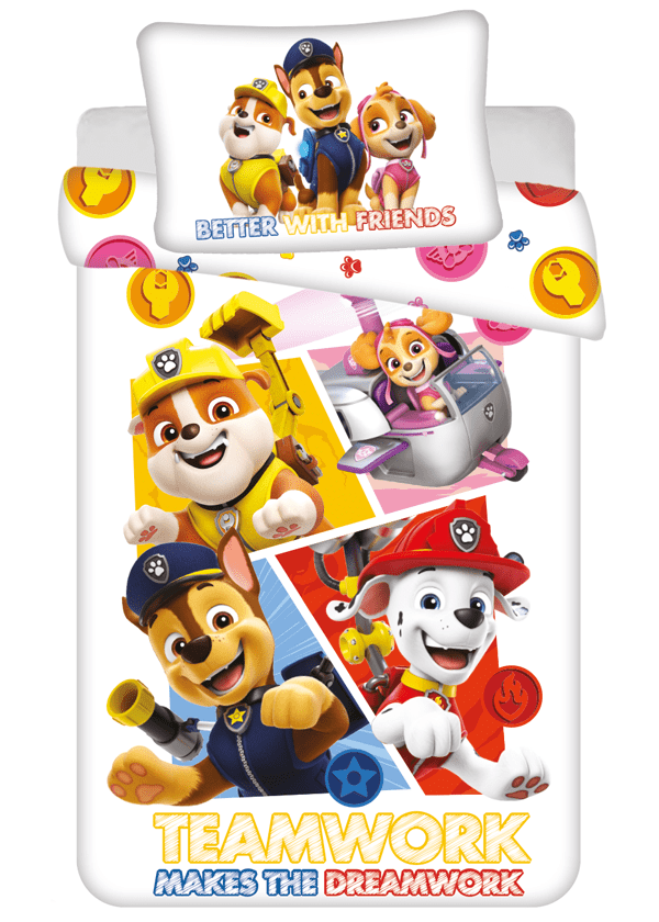 Paw Patrol peuterdekbedovertrek Wit- 100 x 135 cm