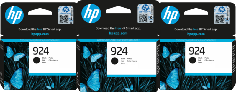 HP 924 Cartridge Zwart Triple Pack