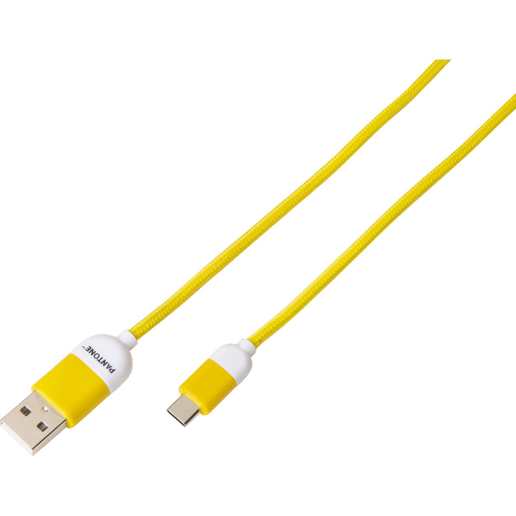 Pantone Usb A naar Usb C Kabel 1,5m Nylon Geel