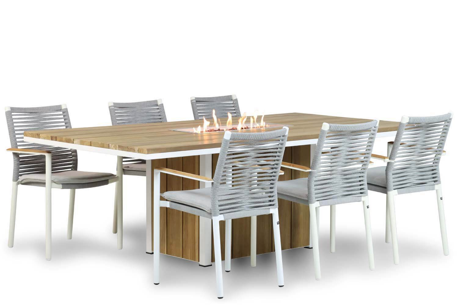 Santika Giovane/Seaside 220 cm dining tuinset 7-delig