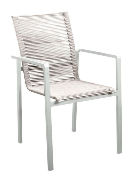 Ishi stackable dining chair aluminium salix/rope salix 2023 - Yoi