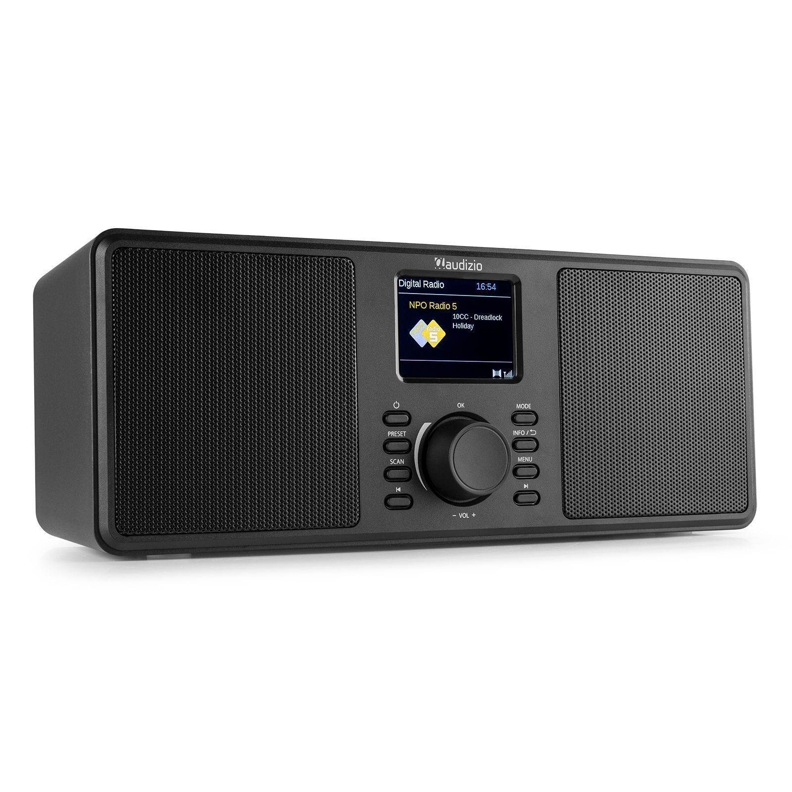 Retourdeal - Audizio Monza stereo DAB radio met Bluetooth - Zwart