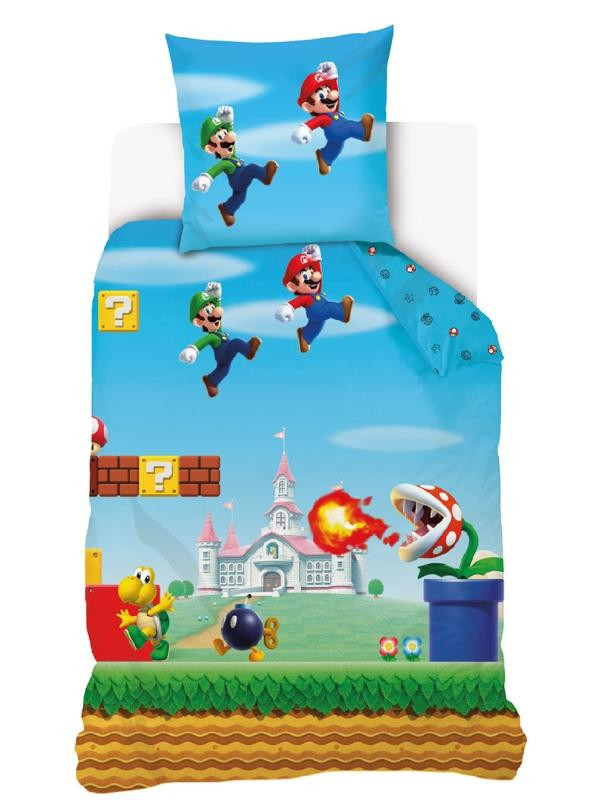 Super Mario Dekbedovertrek 140 x 200 cm - 70 x 90 cm