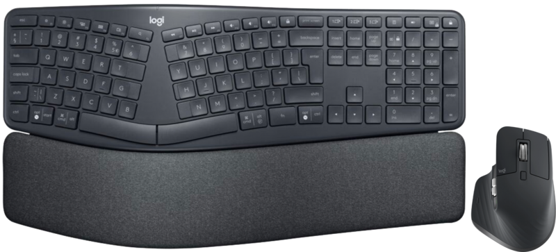 Logitech K860 Ergonomisch Draadloos Toetsenbord QWERTY + Logitech MX Master 3S