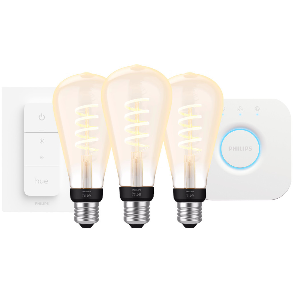 Philips Hue Filament White Ambiance Edison 3-Pack Startpakket