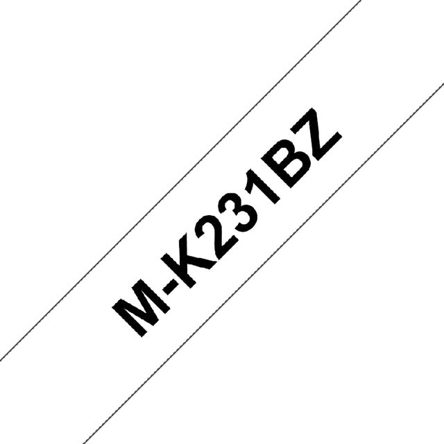 Labeltape Brother P-touch M-K231 12mm zwart op wit | 1 stuk