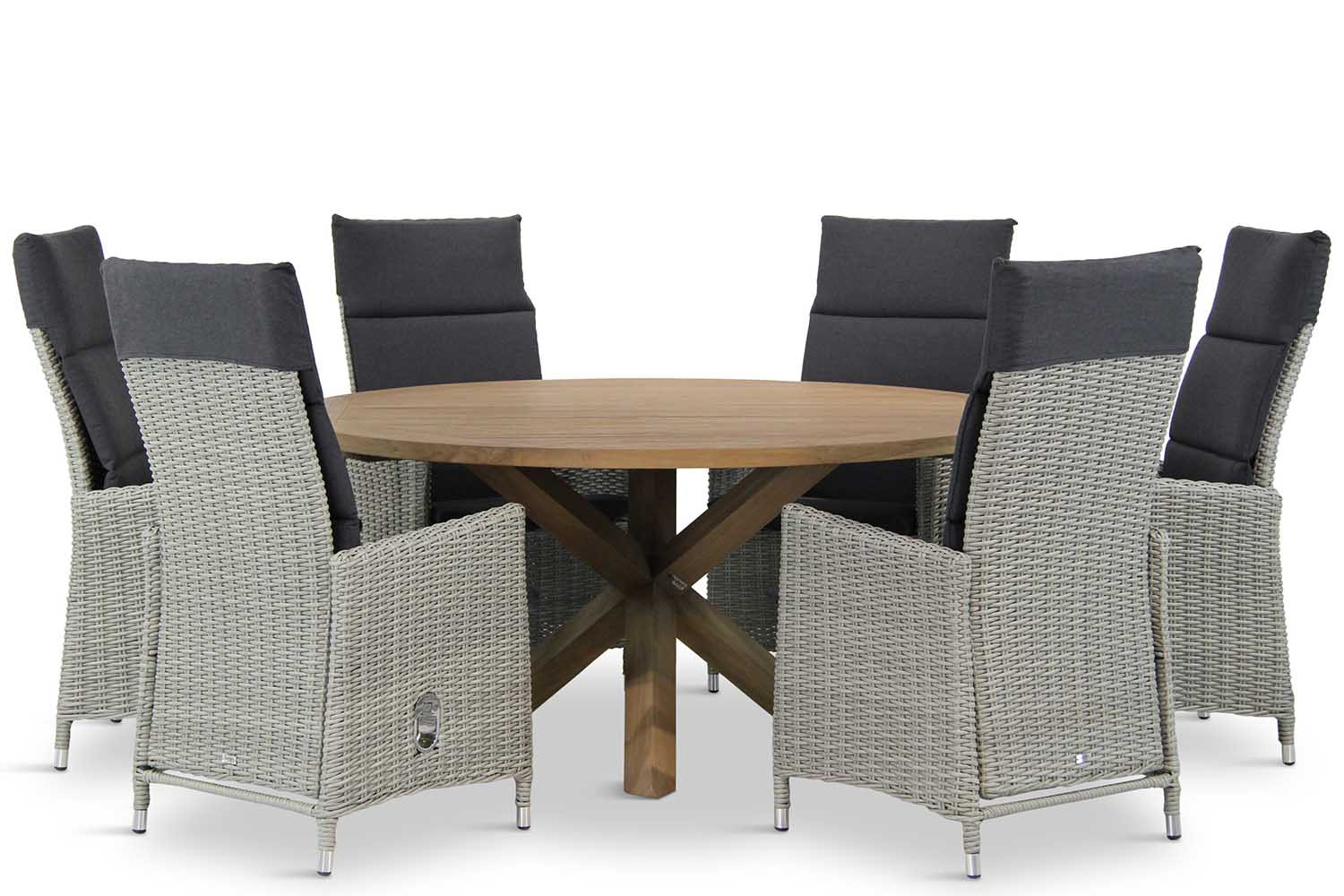 Garden Collections Madera/Sand City rond 160 cm dining tuinset 7-delig