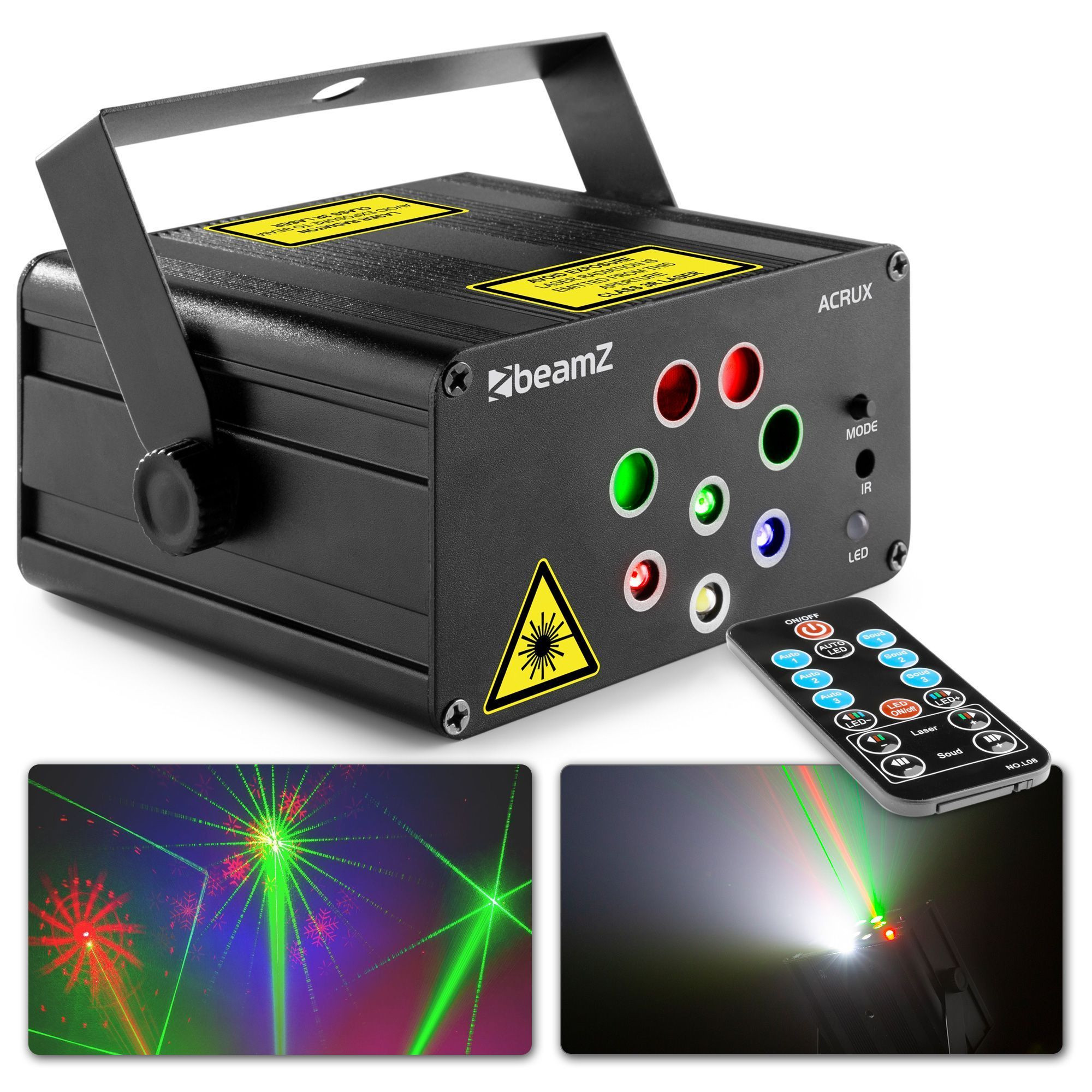 BeamZ Acrux party laser met 4 lasers en gekleurde LED&apos;s