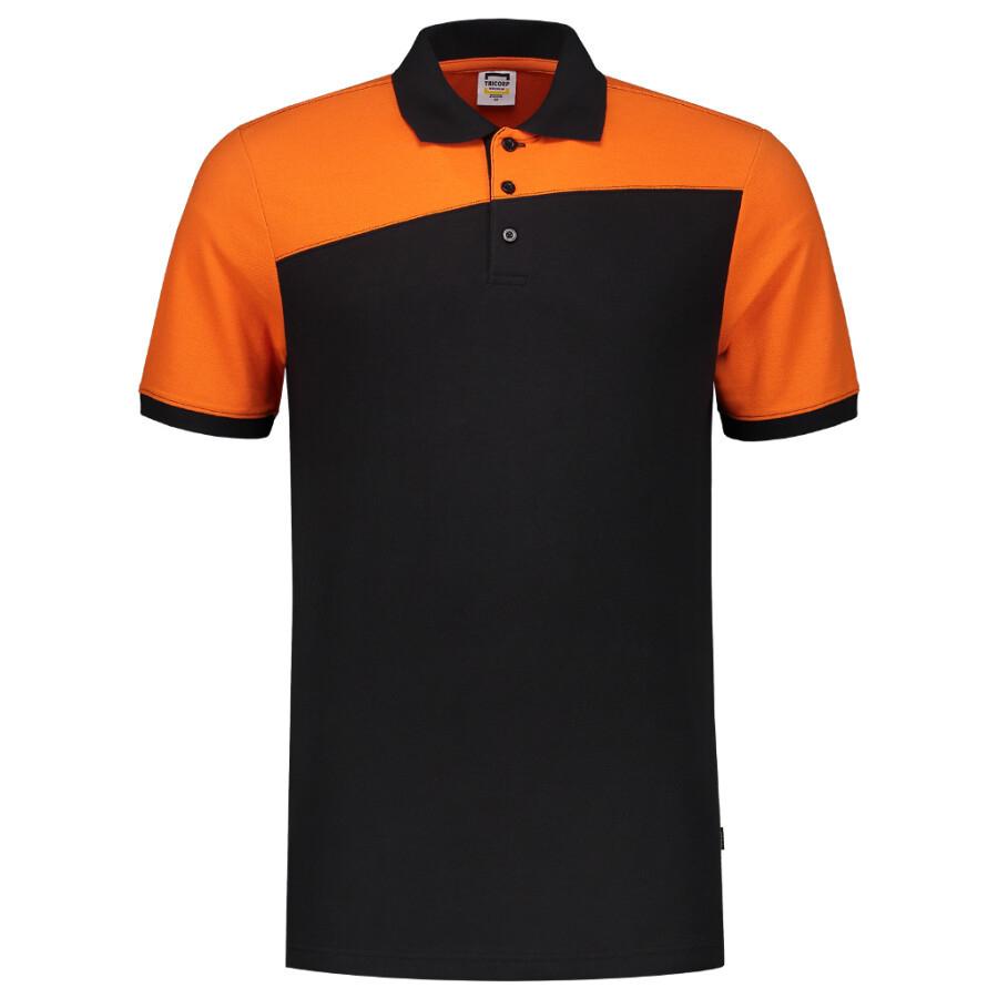 Tricorp Workwear 202006 Bicolor Naden unisex poloshirt Zwart Oranje L