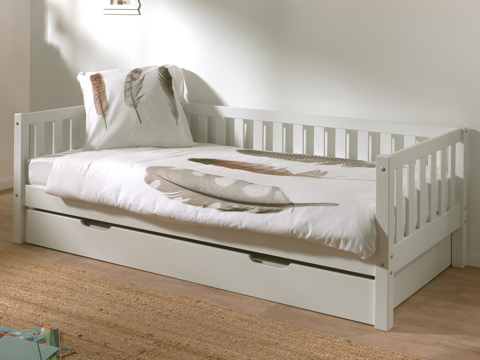 Kajuitbed FREDDY 90x200 cm wit met bedlade