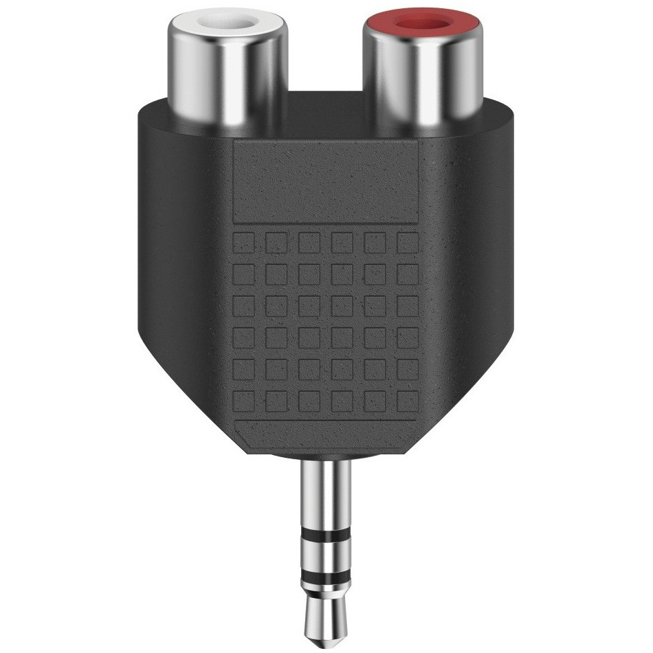 Hama Korte audio-adapter, 3,5-mm-jack-stekker stereo - 2x cinch-koppeling Luidspreker kabel