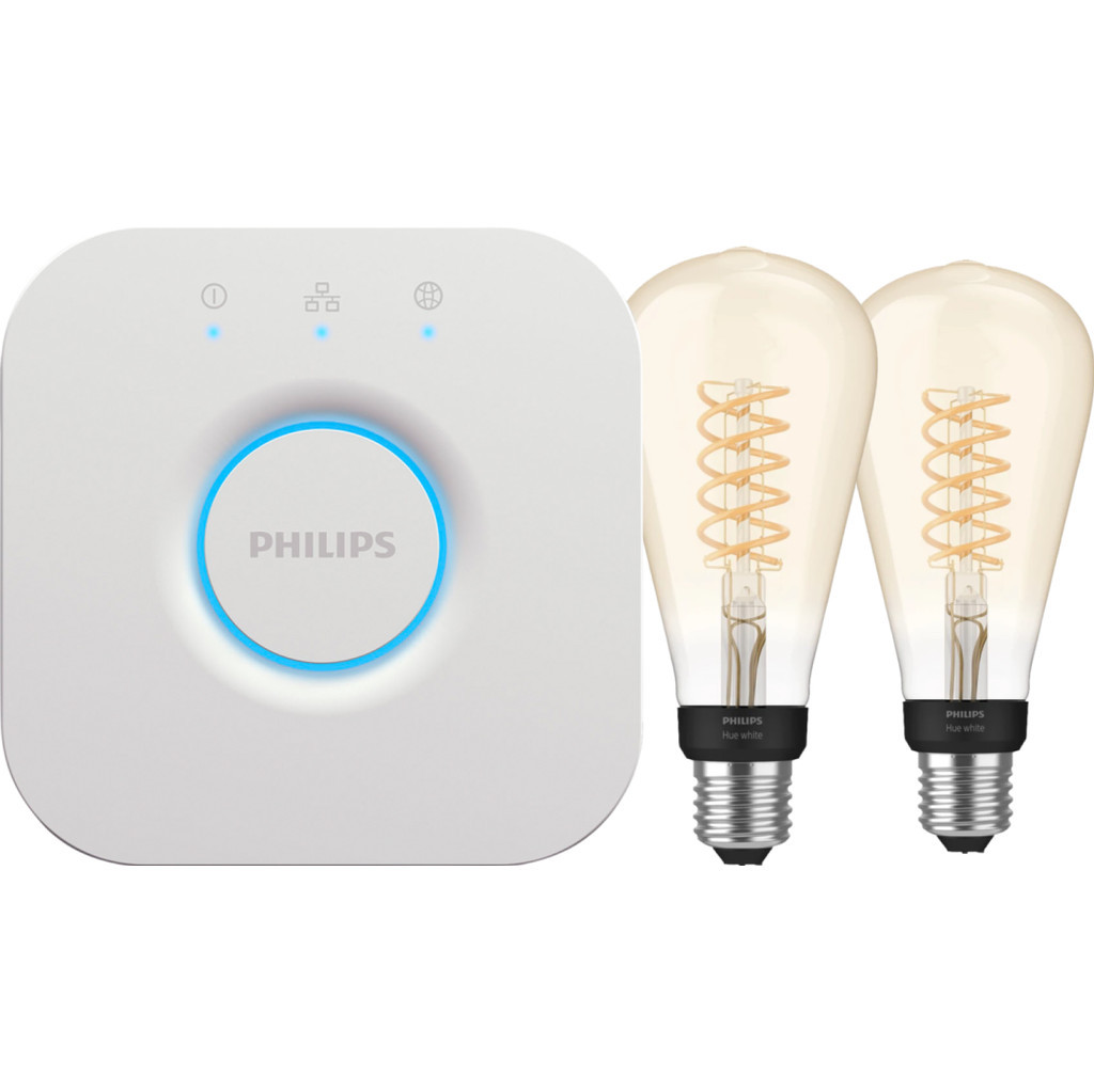 Philips Hue Filament White Edison XL 2-Pack + Bridge