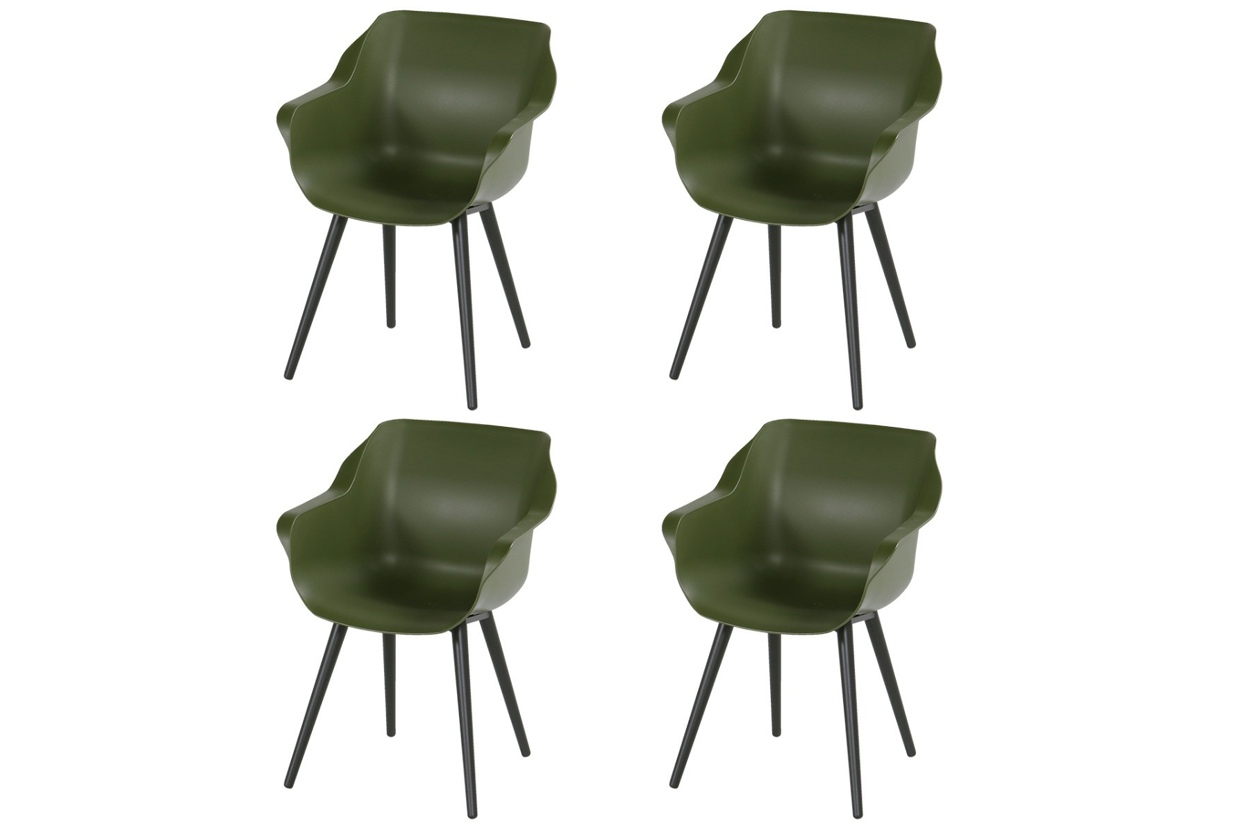 Set van 4 - Hartman Sophie Studio dining armstoel - Moss green