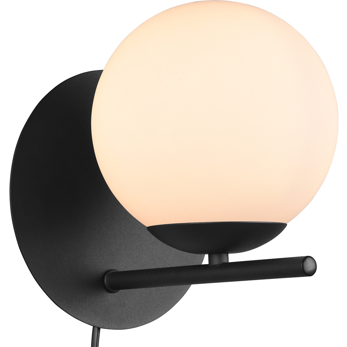 LED Wandlamp - Wandverlichting - Trion Pora - E14 Fitting - Rond - Mat Zwart - Aluminium