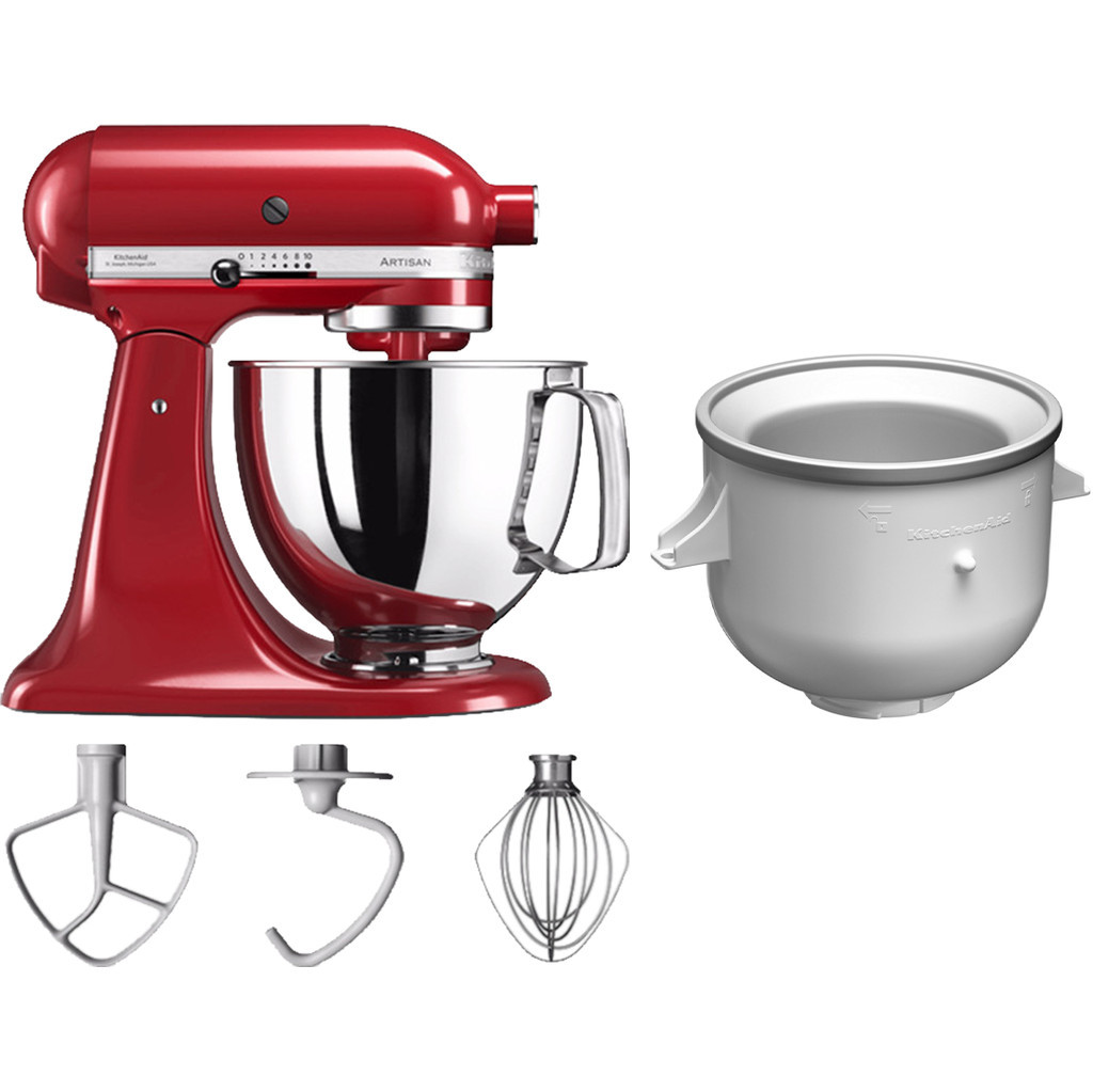 KitchenAid Artisan Mixer 5KSM125 Keizerrood + Roomijsmaker