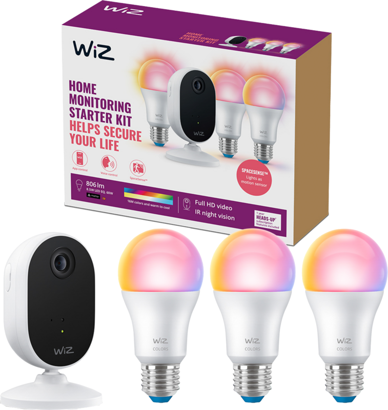 WiZ Home Monitoring starterkit - 3 smart lampen + IP camera