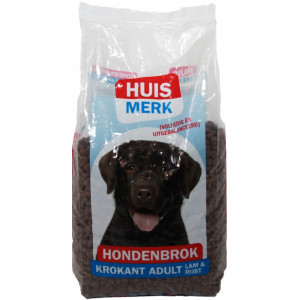 Huismerk Hondenbrok Krokant Adult met lam & rijst 10 kg