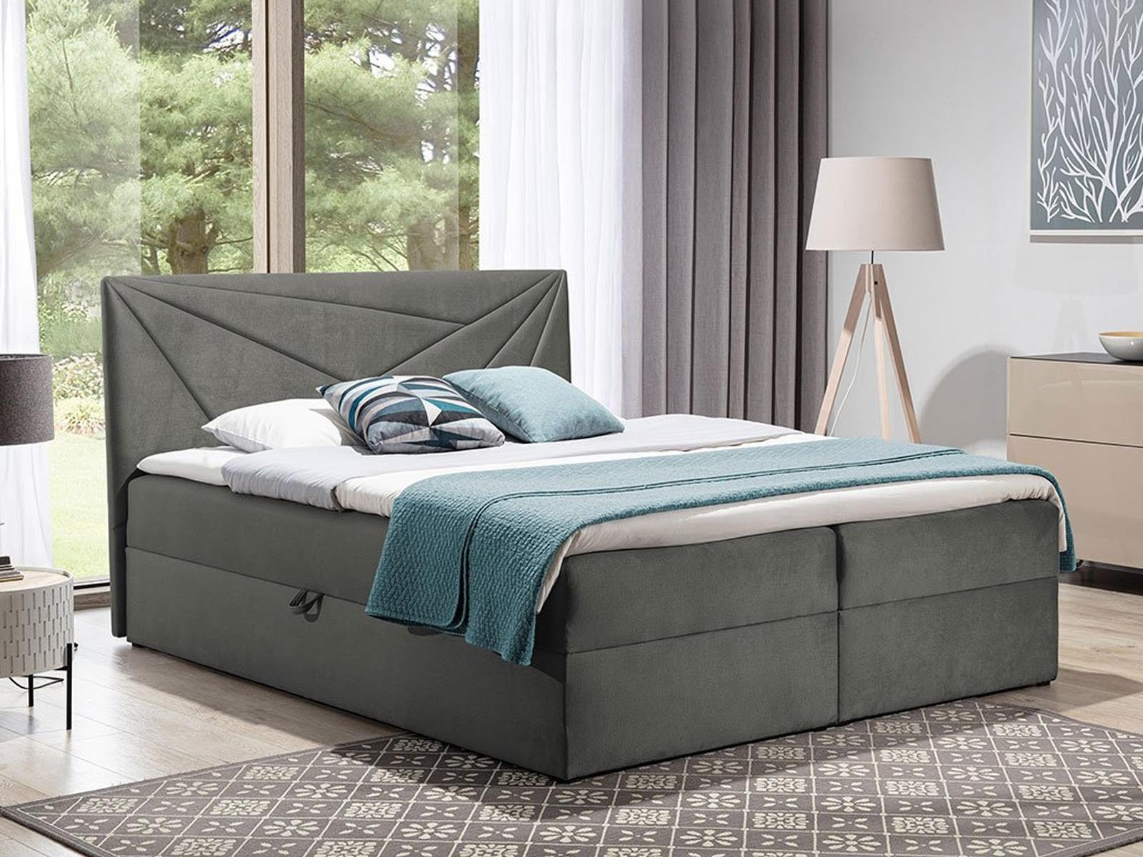 Boxspring TITOUAN 180x200 cm grijs