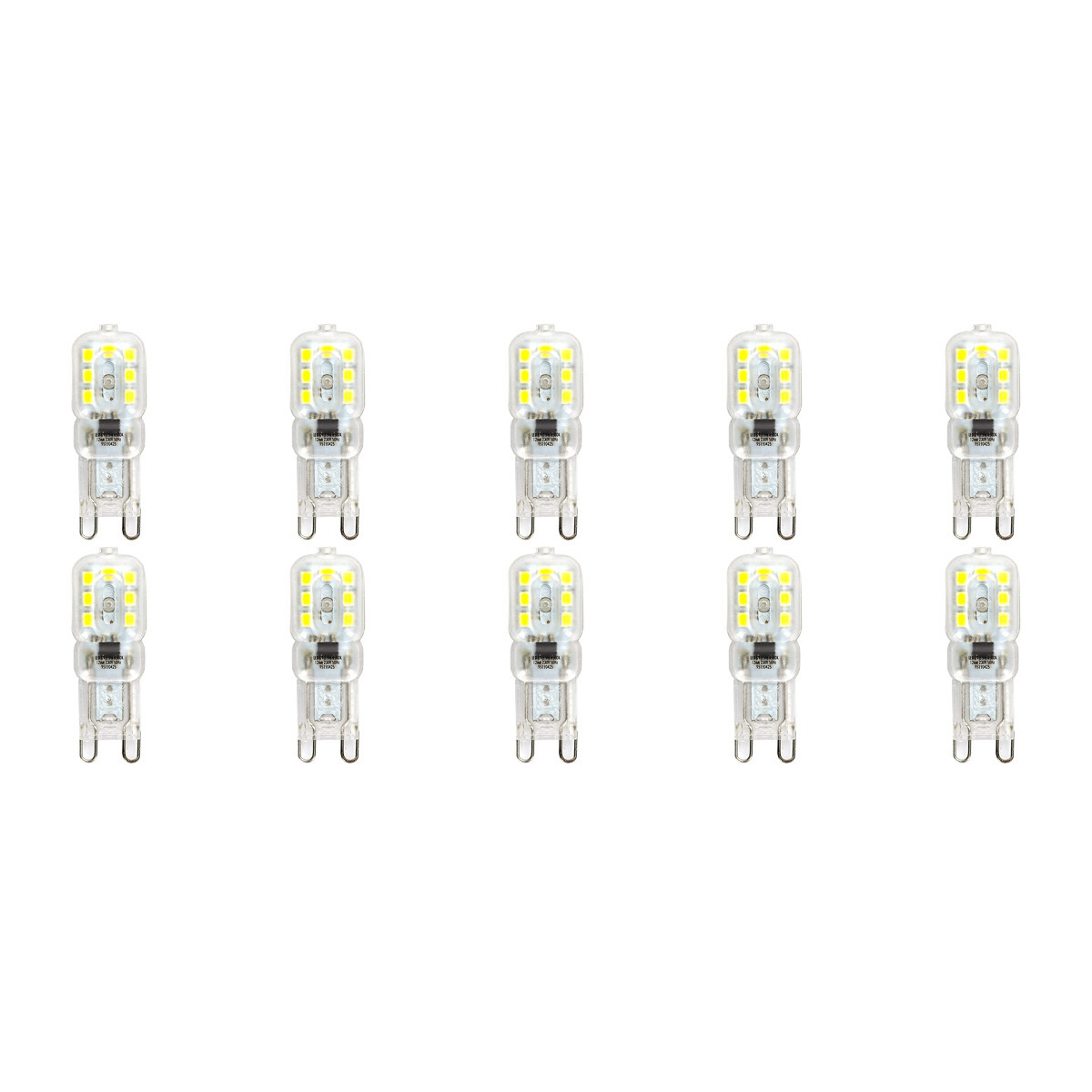 LED Lamp 10 Pack - Aigi Yvona - G9 Fitting - 2.5W - Helder/Koud Wit 6500K - Mat Wit - Kunststof