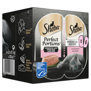 Sheba Perfect Portions Luxe Paté met zalm nat kattenvoer 6 x 37,5g Per 4