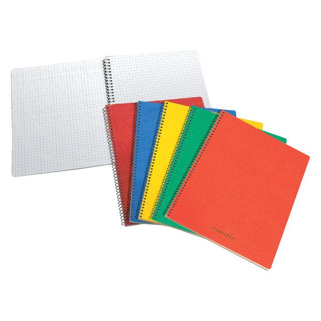 Spiraalcarnet 75x110mm ruit 5x5mm 80vel assorti | 20 stuks