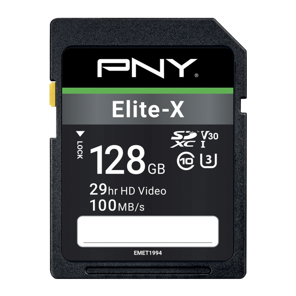 PNY Elite-X SDXC Memory Card 128GB 100MB/s