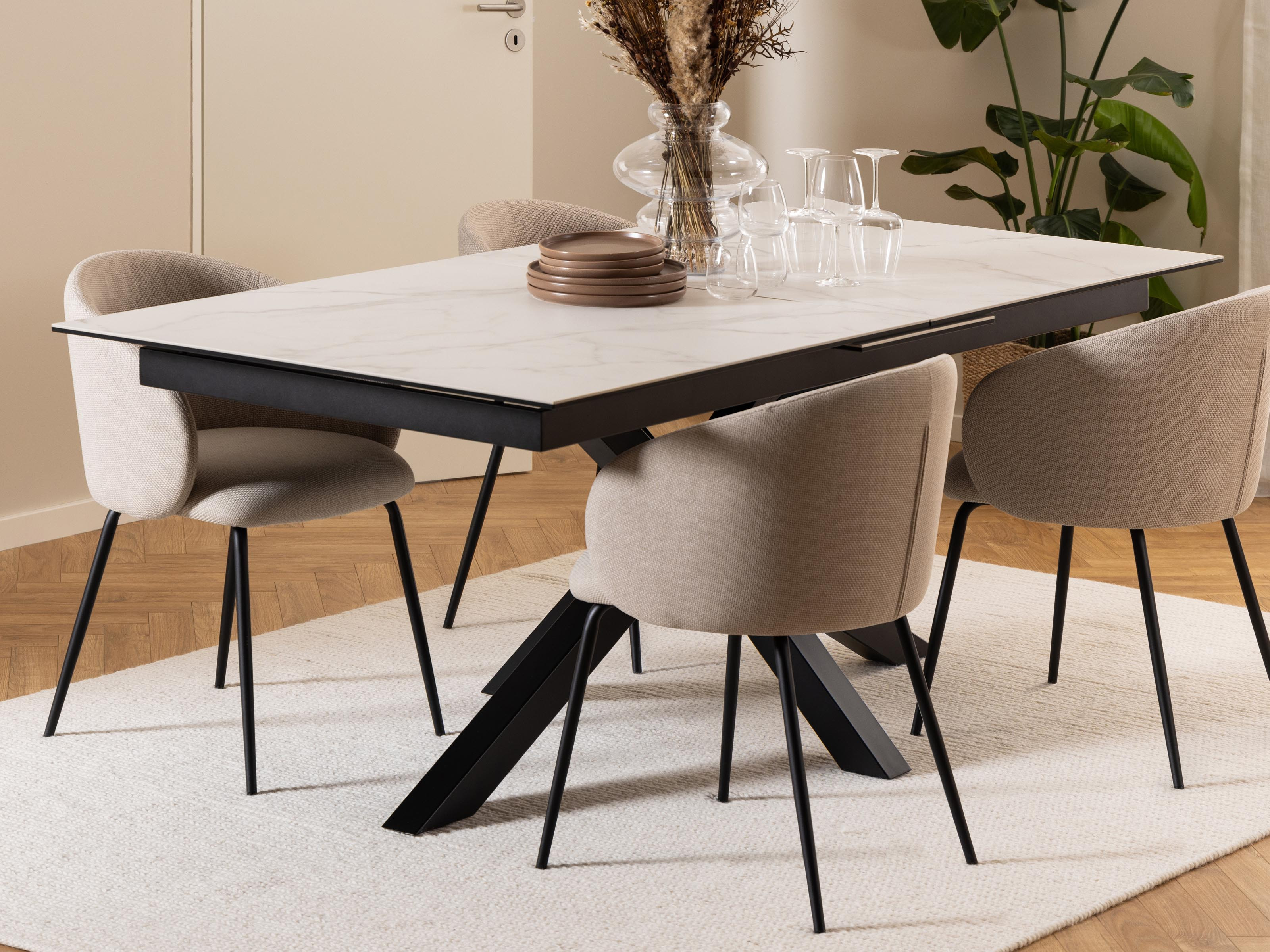 Verlengbare eettafel RAVEN 200>240 cm wit