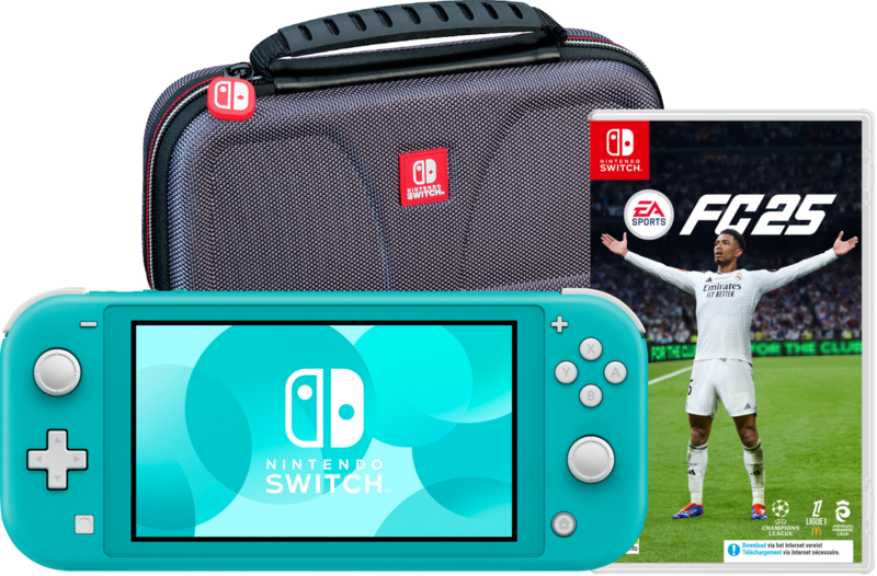 Nintendo Switch Lite Turquoise + EA Sports FC 25 + Bigben Beschermtas