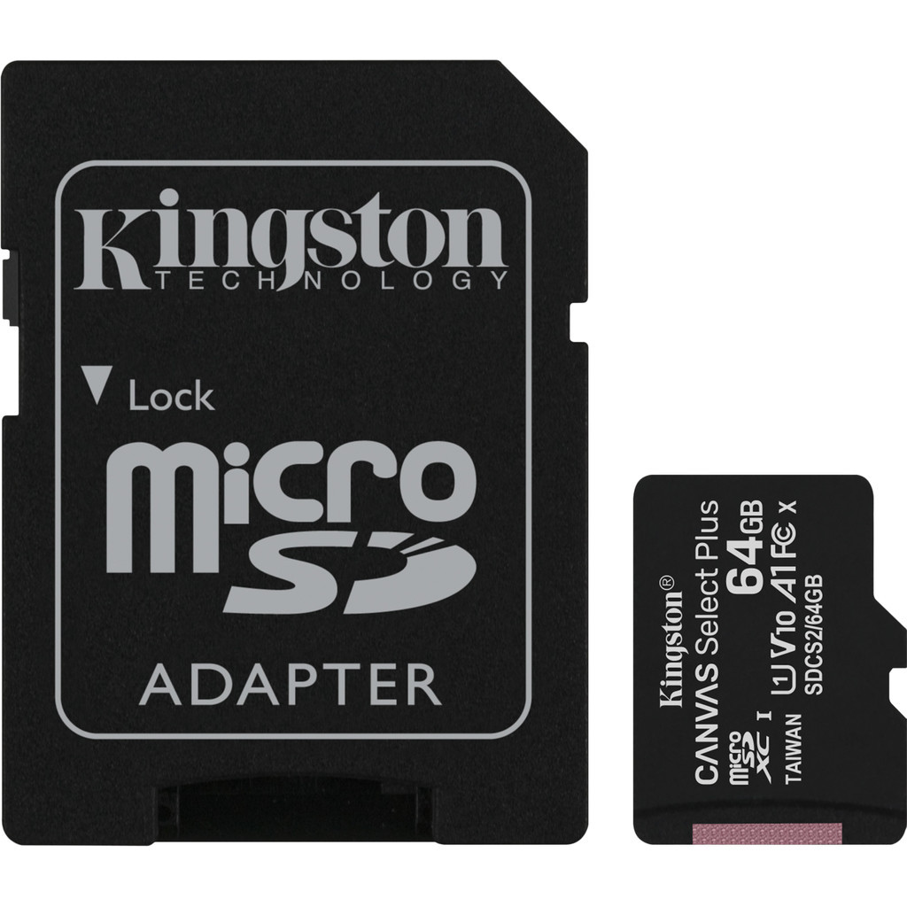 Kingston microSDXC Canvas Select Plus 64GB 100 MB/s + SD adapter