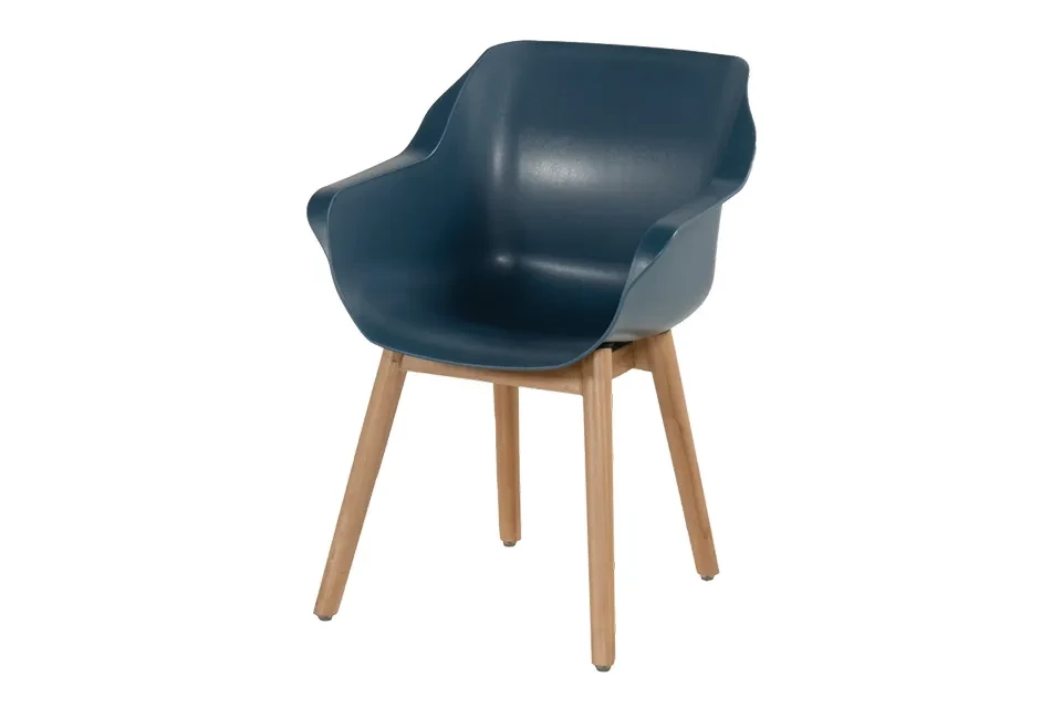 Hartman | Tuinstoel Sophie met Armleuningen Teak | Steel Blue