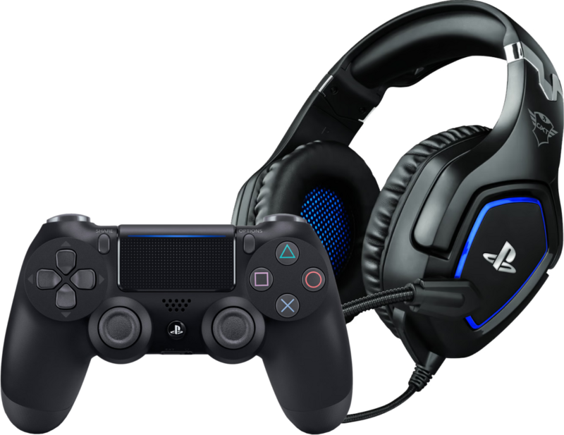 Sony Dualshock 4 Controller Zwart + Trust GXT 488 FORZE Gaming Headset