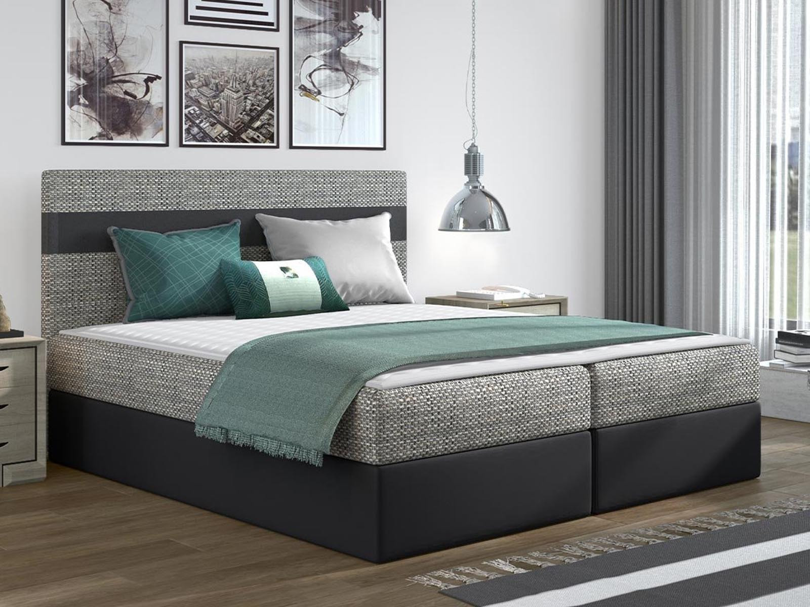 Boxspring MODUS 180x200 cm zwart/grijs