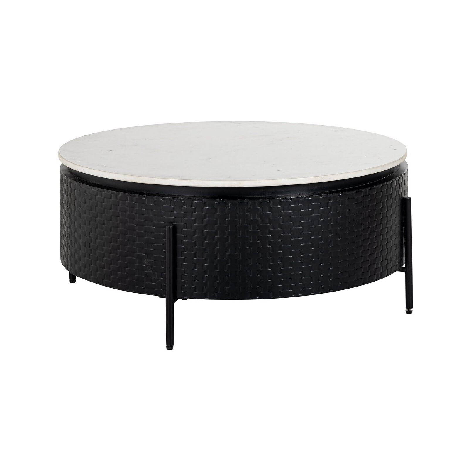 Richmond Ronde Salontafel Santorini Marmer, 90cm - Zwart