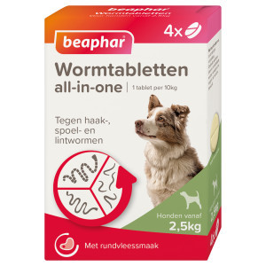 Beaphar Wormmiddel all-in-one (2,5 - 40 kg) hond 8 tabletten