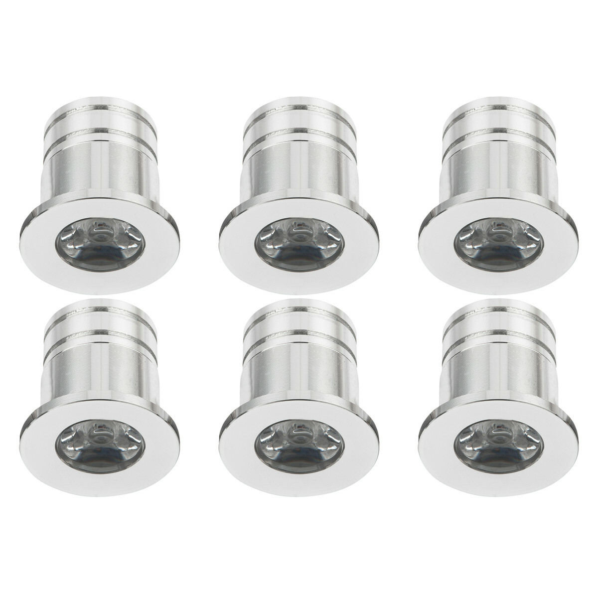 LED Veranda Spot Verlichting 6 Pack - Velvalux - 3W - Warm Wit 3000K - Inbouw - Dimbaar - Rond - Mat Zilver - Aluminium - Ø31mm