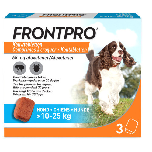 Frontpro kauwtablet Hond Large 3 kauwtabletten 10-25kg