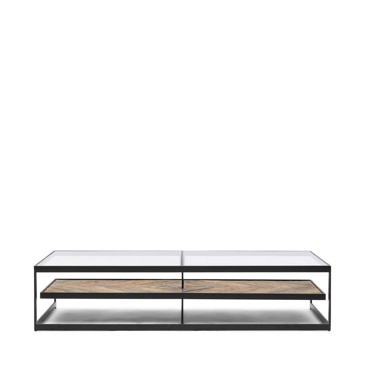 Rivièra Maison Salontafel Graydon Essenhout en Glas, 180 x 80cm - Black