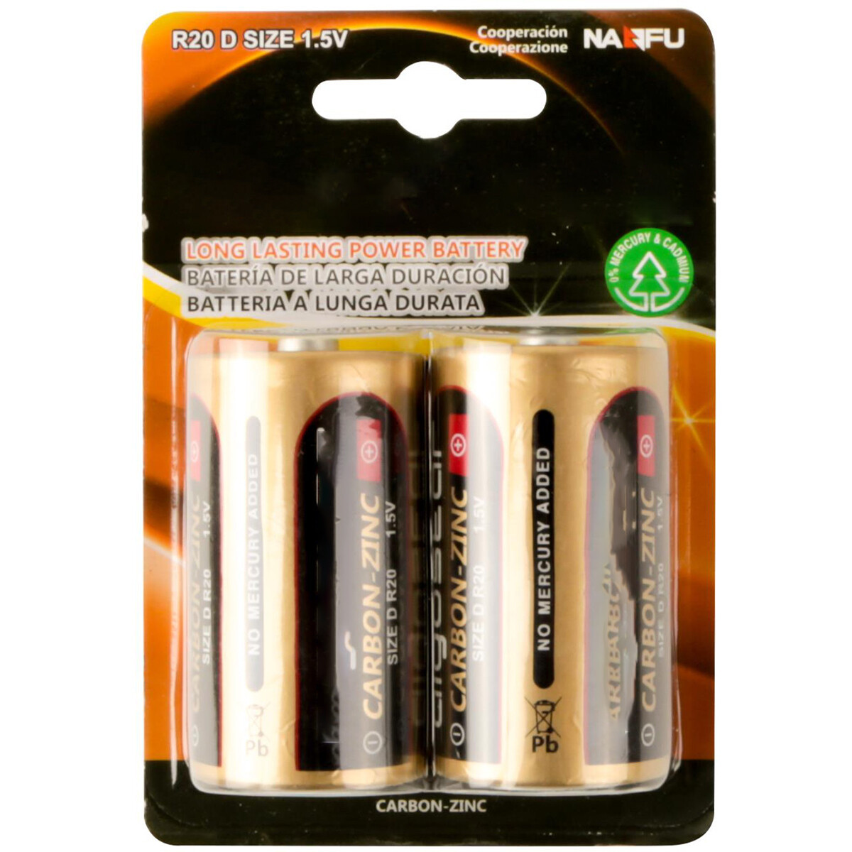 Batterij - Aigi Dolu - R20/D - 1.5V - Zink-Carbon Batterijen - 2 Stuks