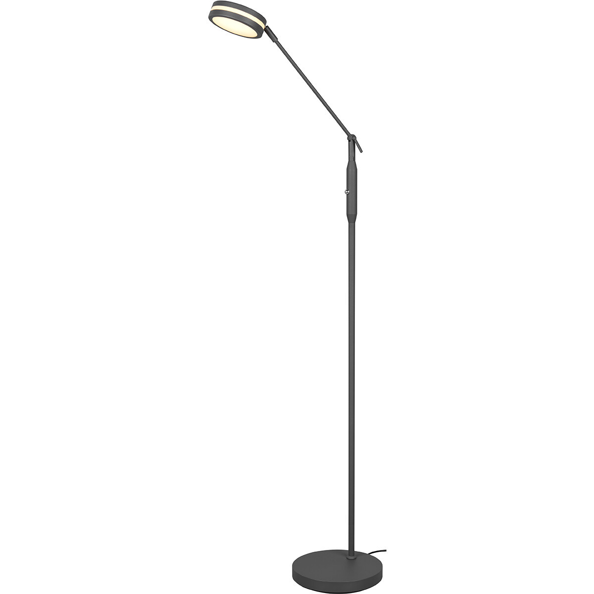 LED Vloerlamp - Trion Franco - 6.5W - Aanpasbare Kleur - Dimbaar - Rond - Mat Antraciet - Aluminium